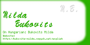 milda bukovits business card